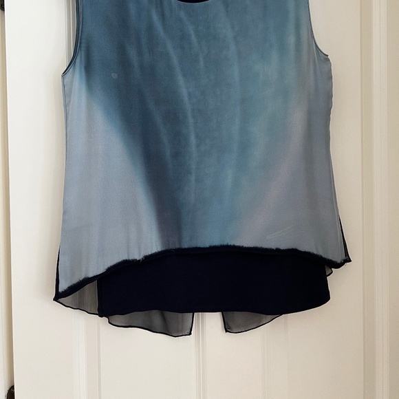 Elie Tahari Blue Silk Top - Picture 3 of 10